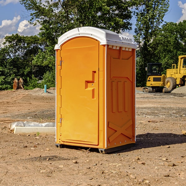 how often are the porta potties cleaned and serviced during a rental period in Huron